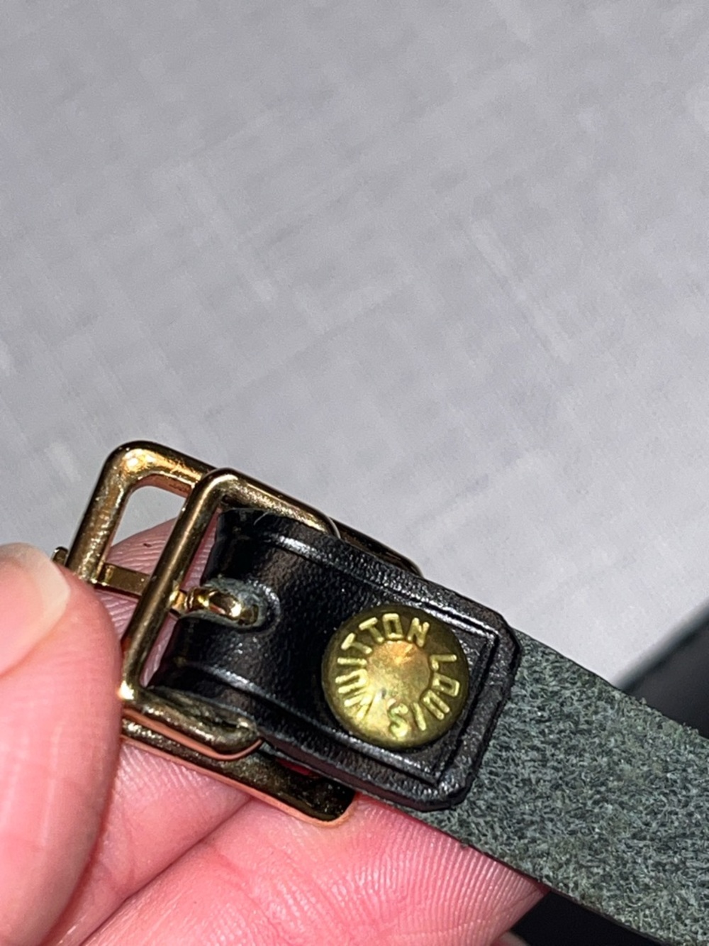 Louis Vuitton LV Black Calfskin Leather Luggage Tag - Brass Hardware WITH DUSTY - Picture 9 of 14